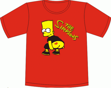 Прикольные футболки: симпсон барт поцелуйте меня в зад